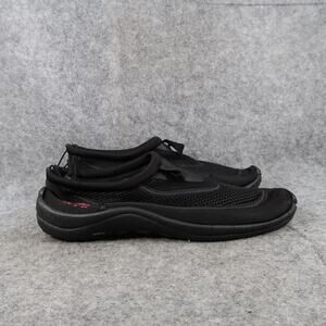Ocean Ridge Water Shoes Womens 8 Slip On Active Mesh Black Drawstring Flat
